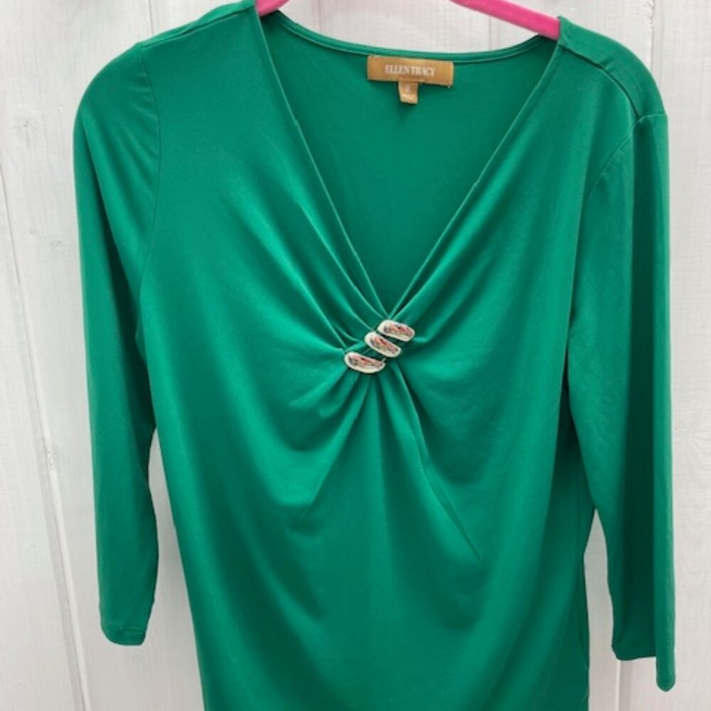 Ellen Tracy Green Top M